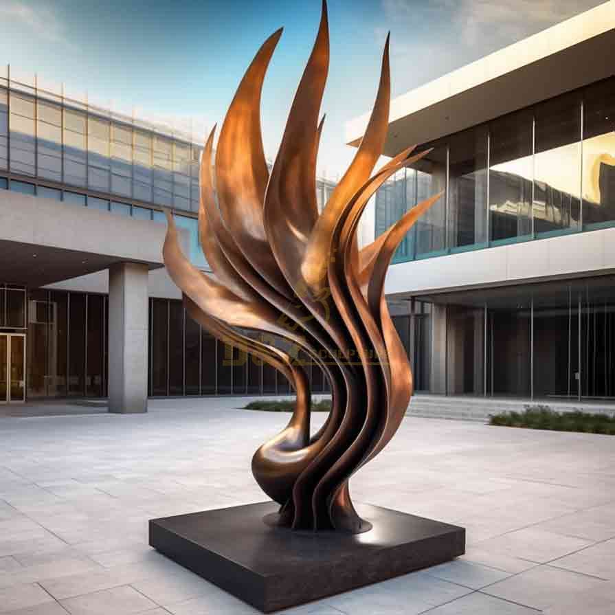 Rising Large Abstract Metal Phoenix Sculpture DZ-600