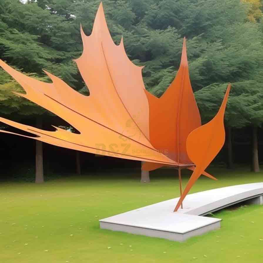 Custom Large Corten Steel Leaf Garden Sculpture DZ-601