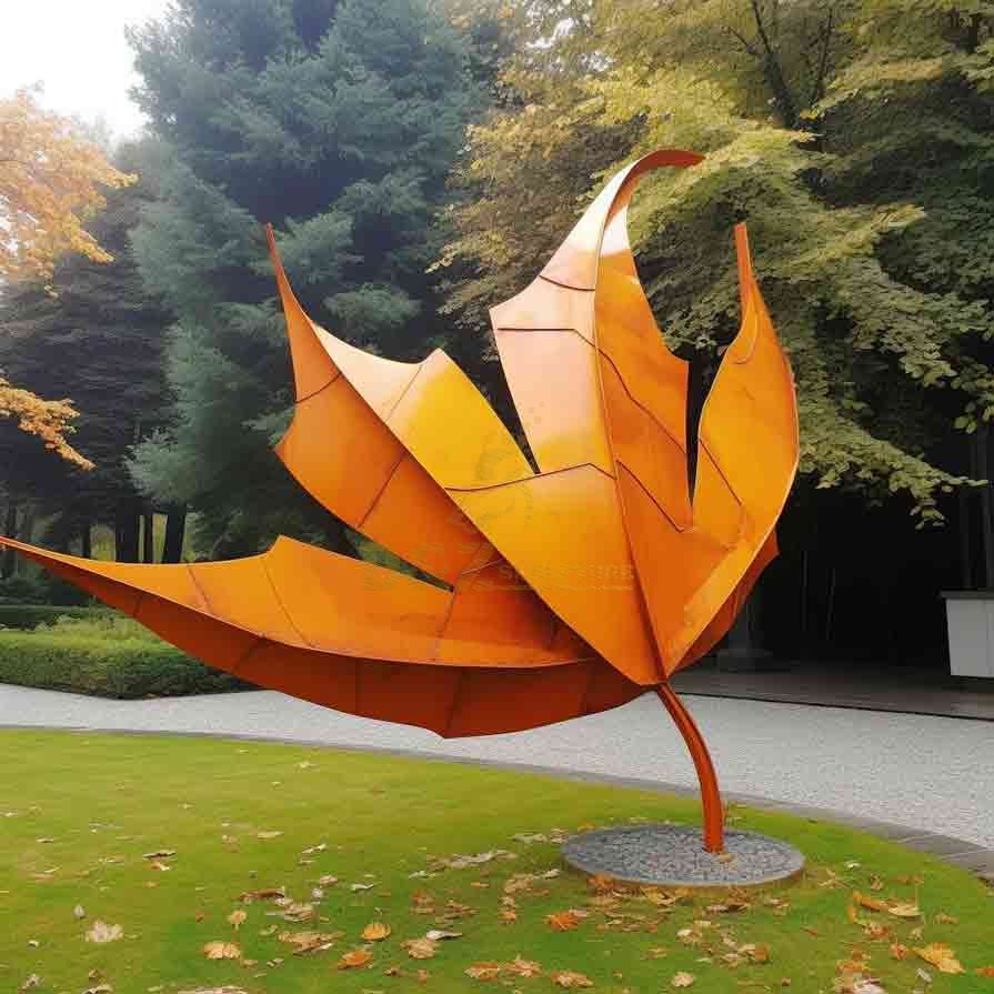 Custom Large Corten Steel Leaf Garden Sculpture DZ-601