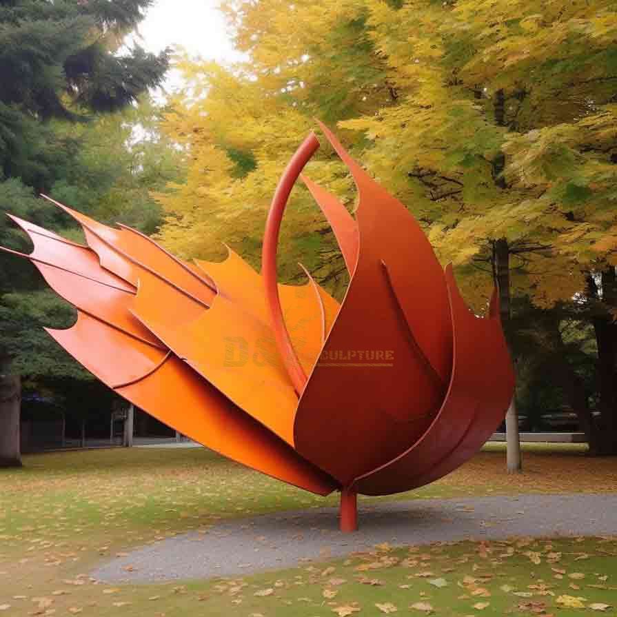 Custom Large Corten Steel Leaf Garden Sculpture DZ-601