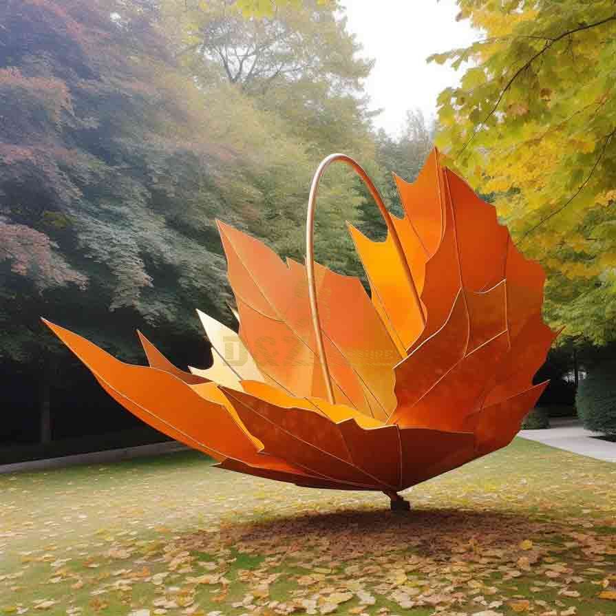 Custom Large Corten Steel Leaf Garden Sculpture DZ-601