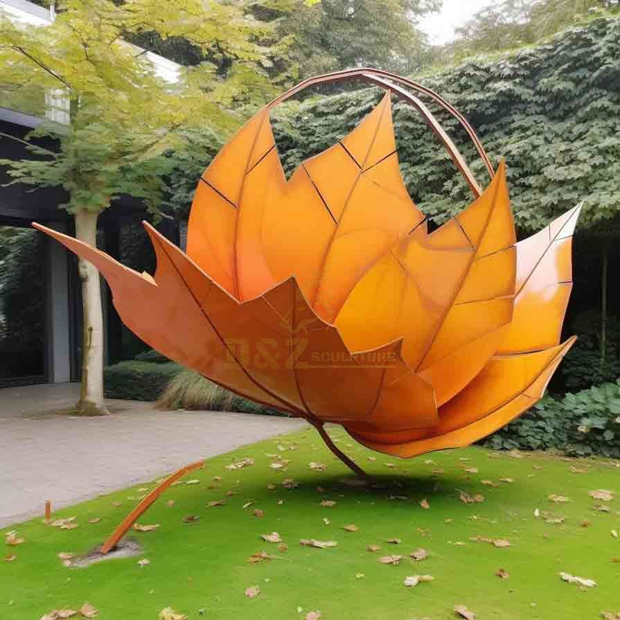 Custom Large Corten Steel Leaf Garden Sculpture DZ-601