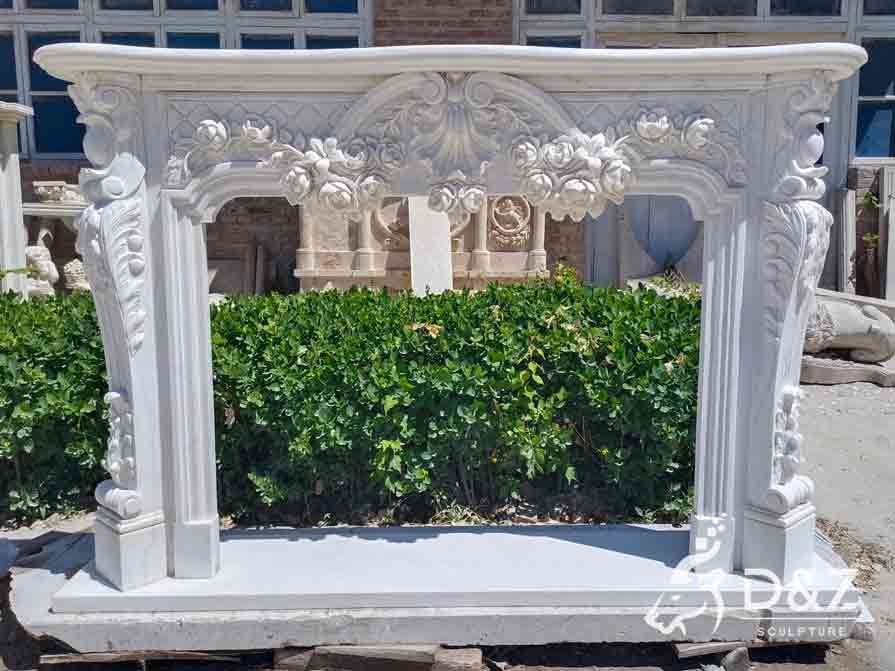 Ready Stock: Fangshan white fireplace mantel decor sculpture for sale DZ-605