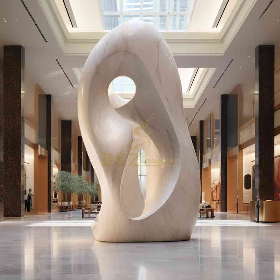 White marble city sculptures in hotel lobbies DZ-612