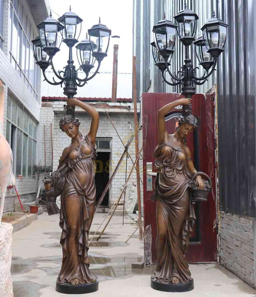 Bronze Lady Statue Floor Lamps Hotel Decor DZ-614