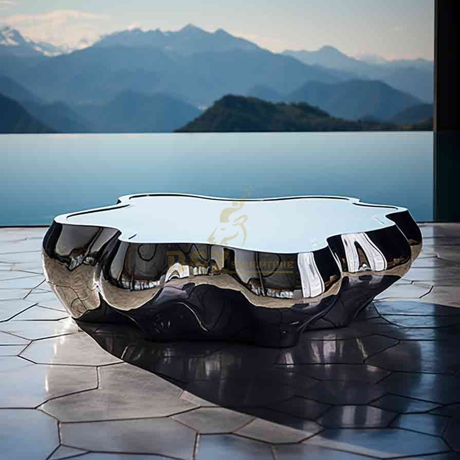 Mirror Stainless Steel Coffee Table Metal Furniture DZ-615