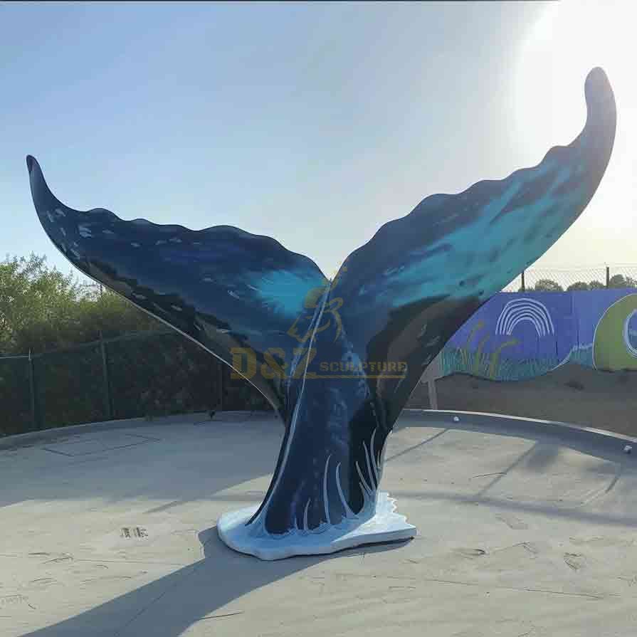 Blue whale tail sculpture in the ocean theme park DZ-618