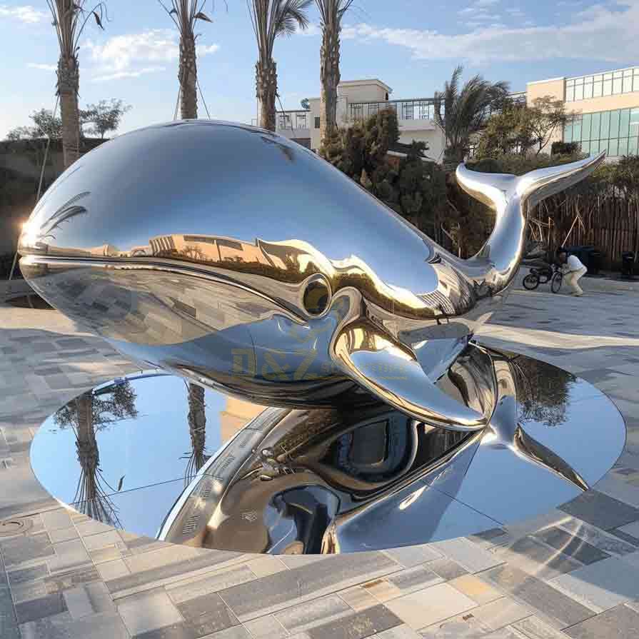 Stainless Steel Whale Sculpture