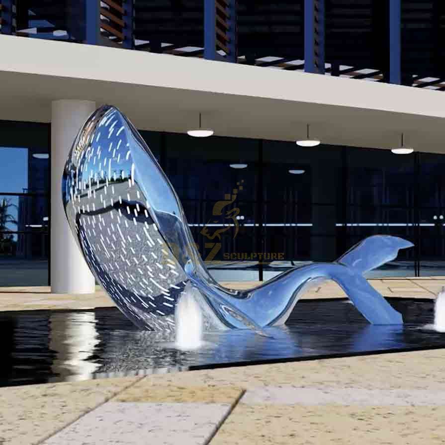 stainless steel light dynamic whale sculpture