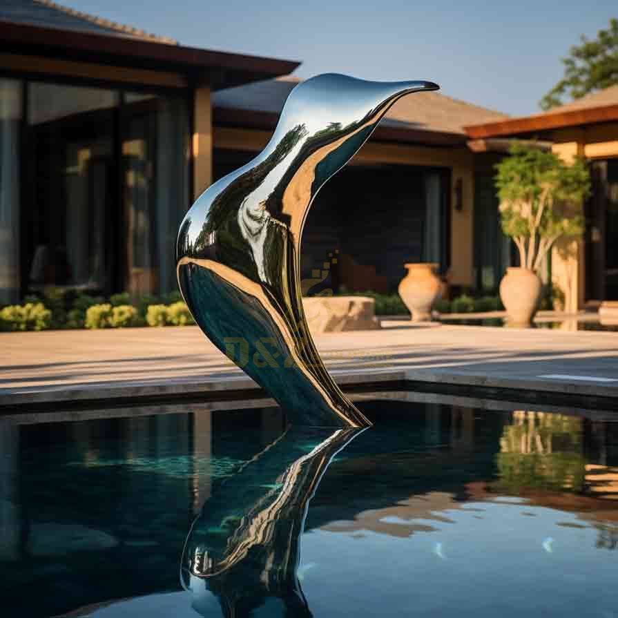 Landscape sculpture mirror stainless steel abstract sculpture DZ-624