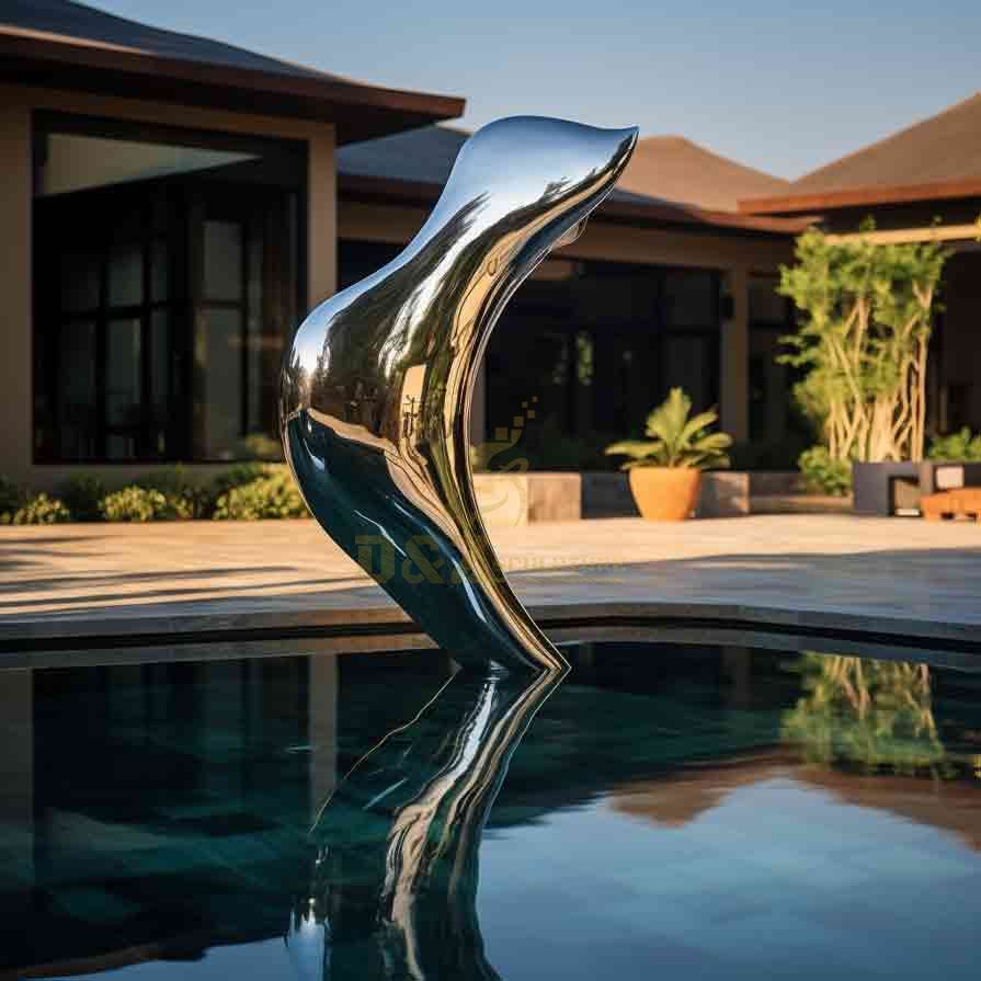 Mirror stainless steel abstract landscape sculpture DZ-624