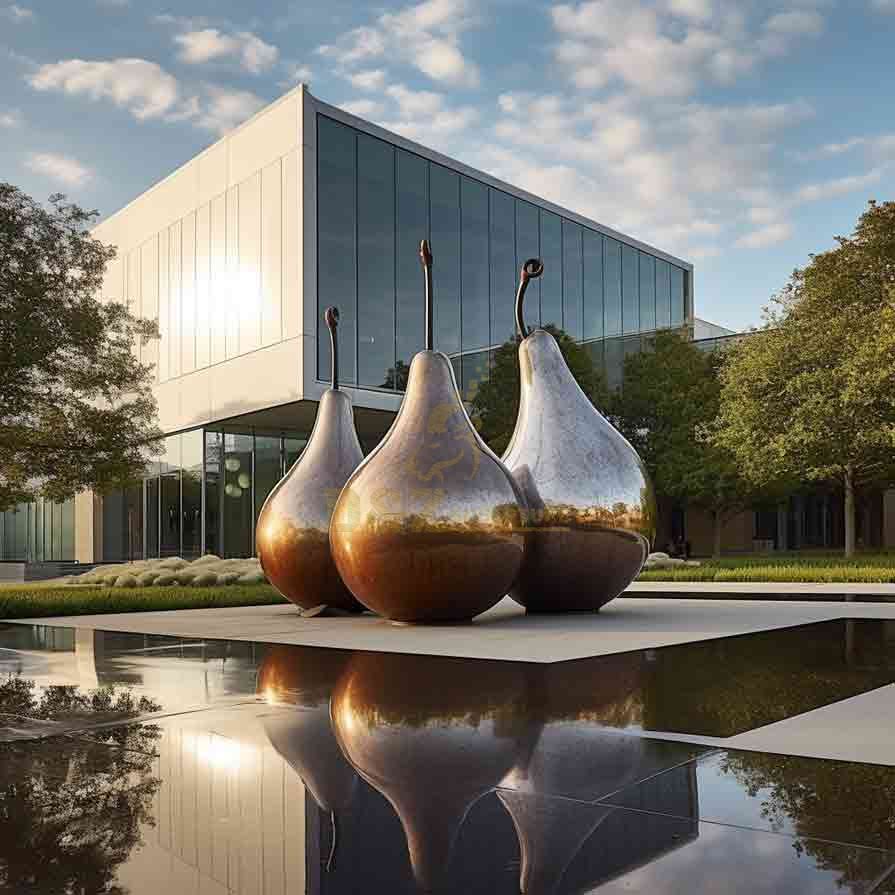 Large Electroplated Metal Pear Sculpture