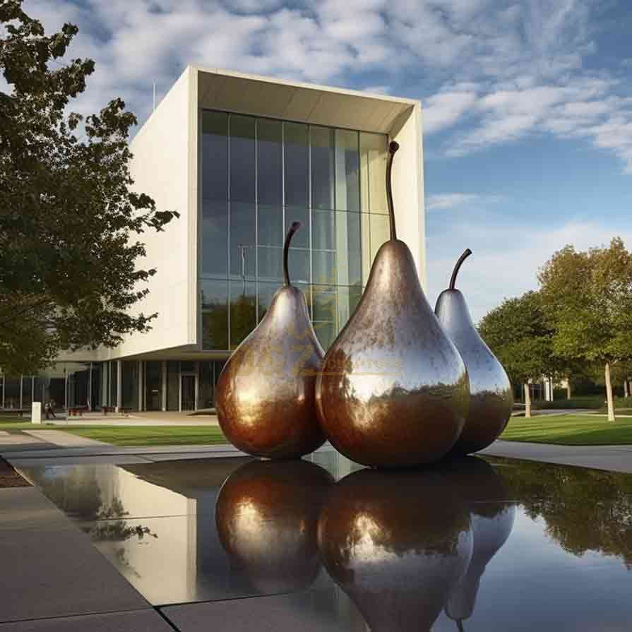 Large Metal Pear Sculpture