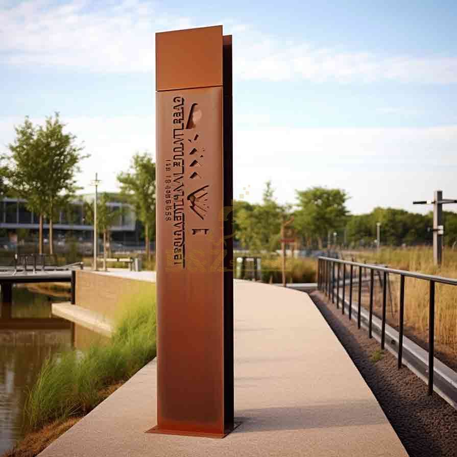 Outdoor Corten Steel Sculpture Signage