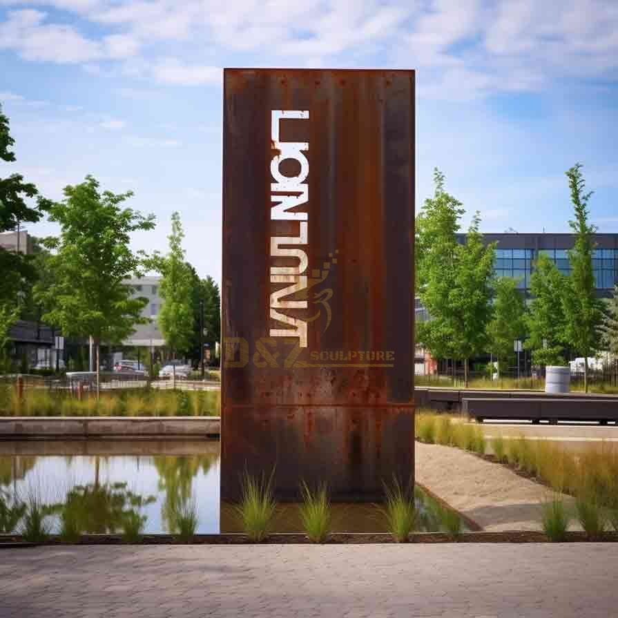 Custom Outdoor Corten Steel Logo Signage Sculptures for Park Enterprise Scenic Area DZ-629