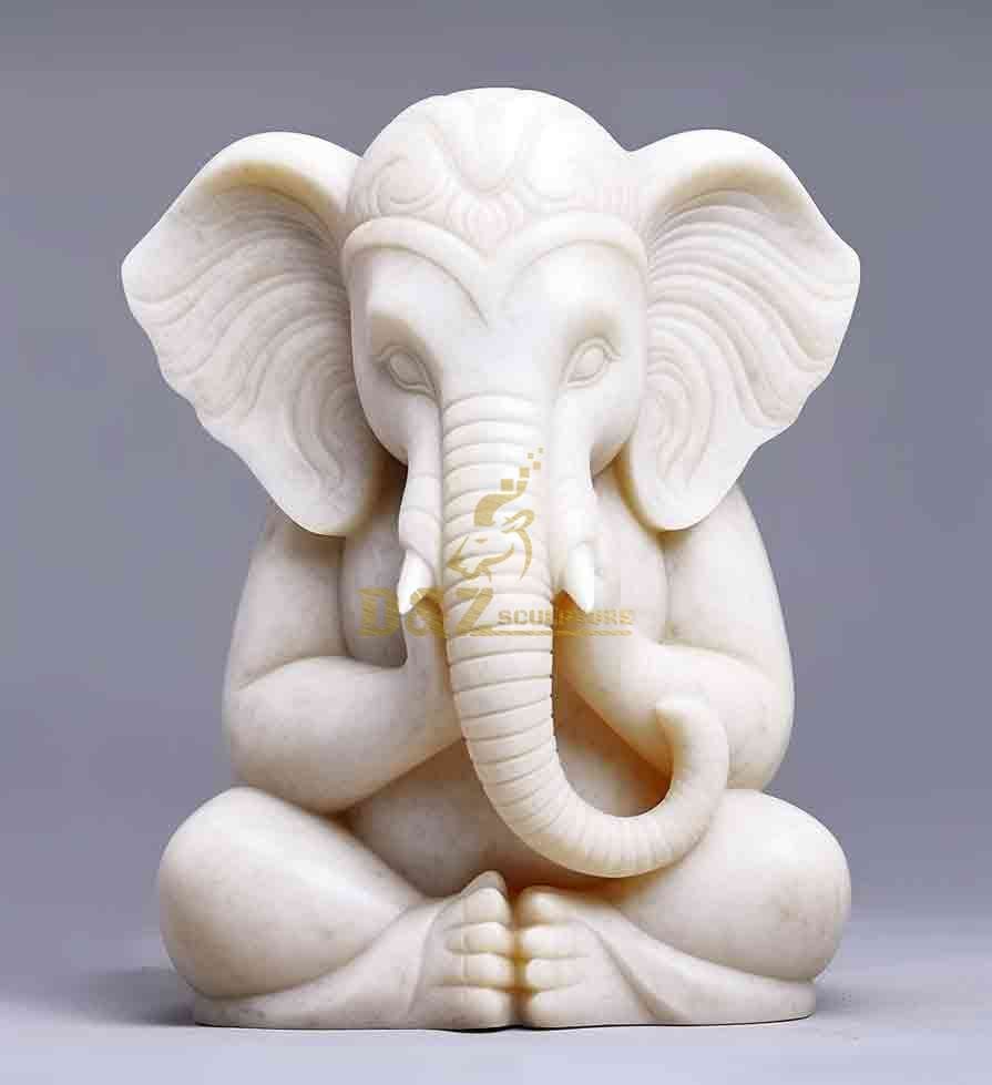 Meditating Jade Elephant Statue