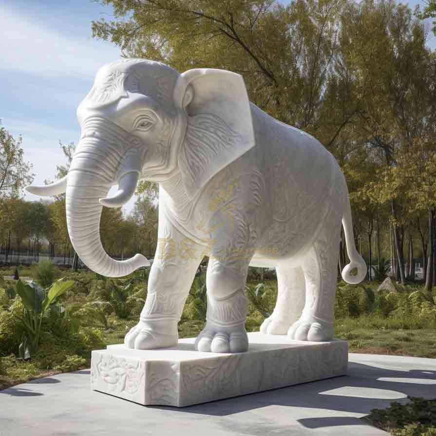 Marble Elephant Statue