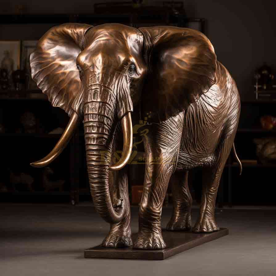 Antique Bronze Elephant Sculpture