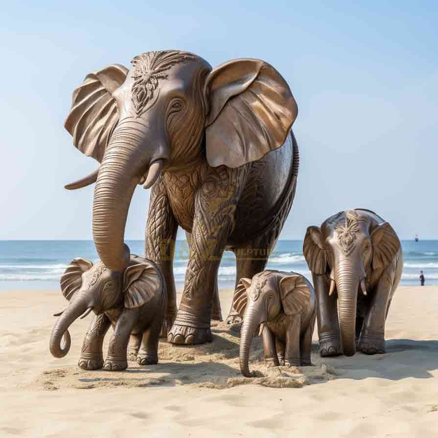 Elephant Family Sculpture