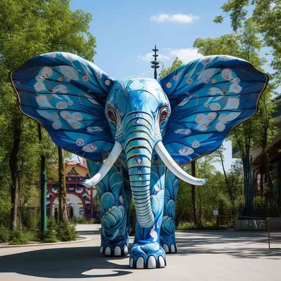 Blue elephant statue