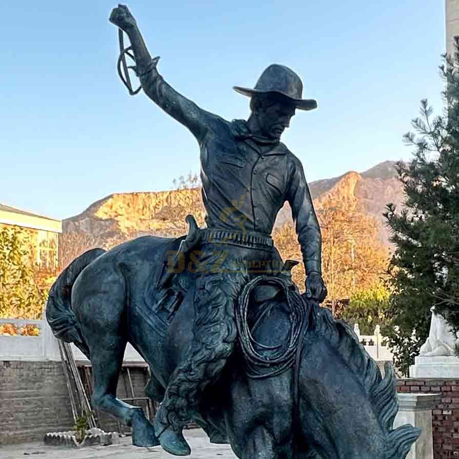 Bronze Cowboy on Horse