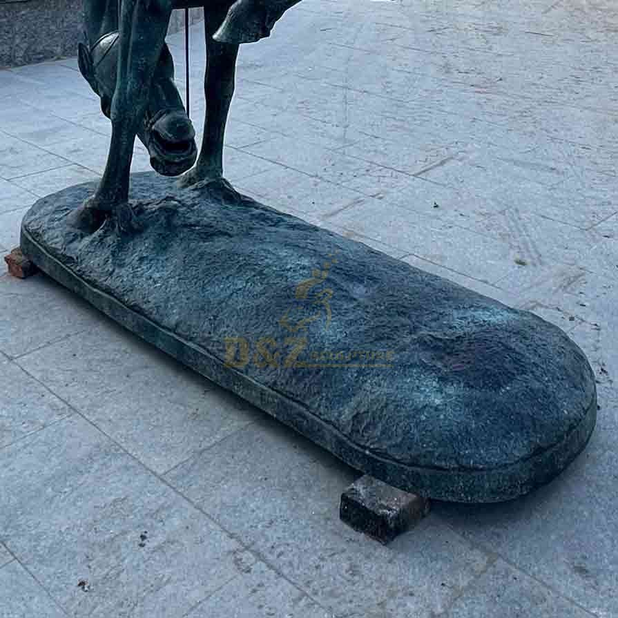 Bronze base - Vintage bronze cowboy on horse statue