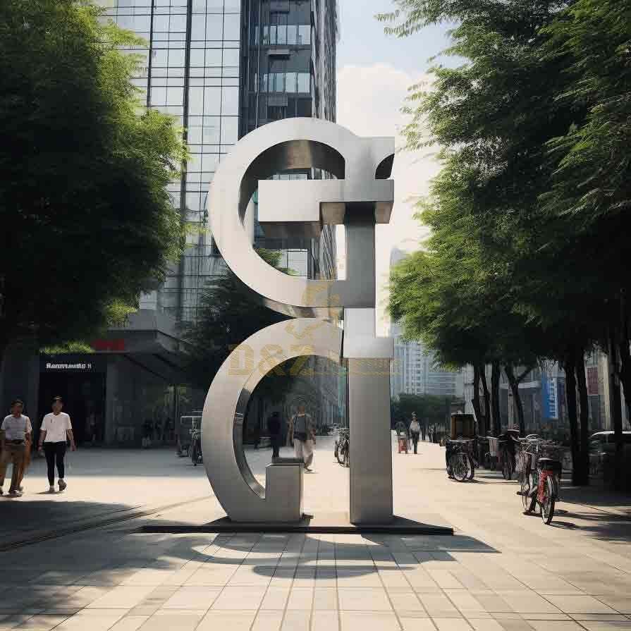 stainless steel sculpture letter sculpture