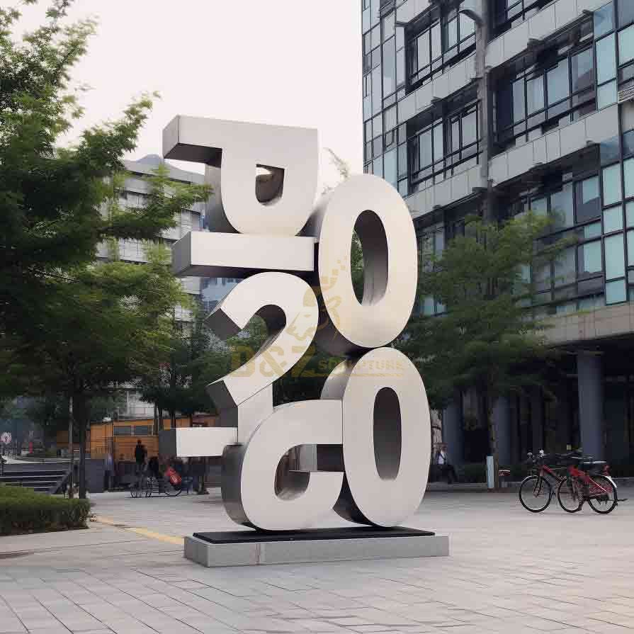 Stainless steel letter sculpture art