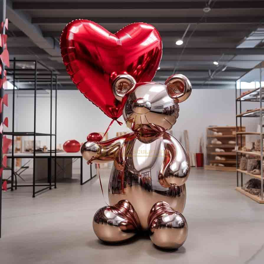 Bear balloon sculpture modern large metal plated DZ-640