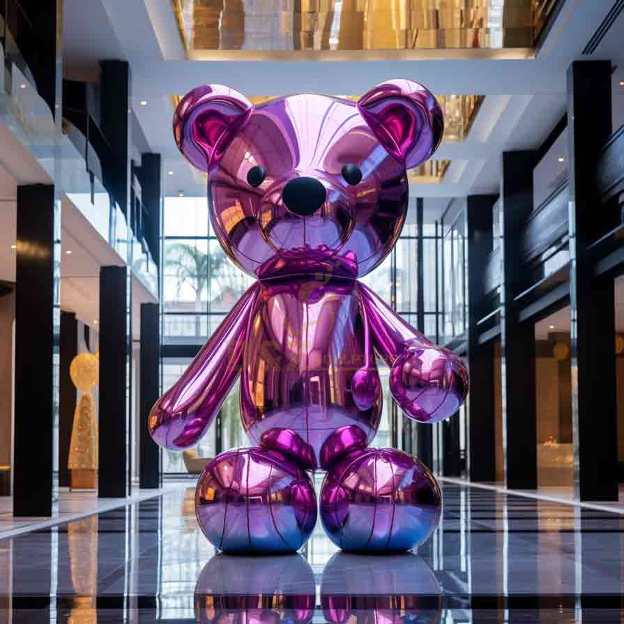 Bear balloon sculpture modern large metal plated DZ-640