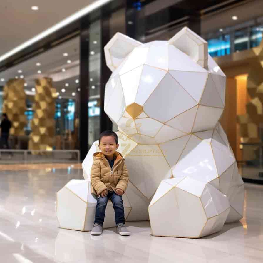 Geometric bear sculpture