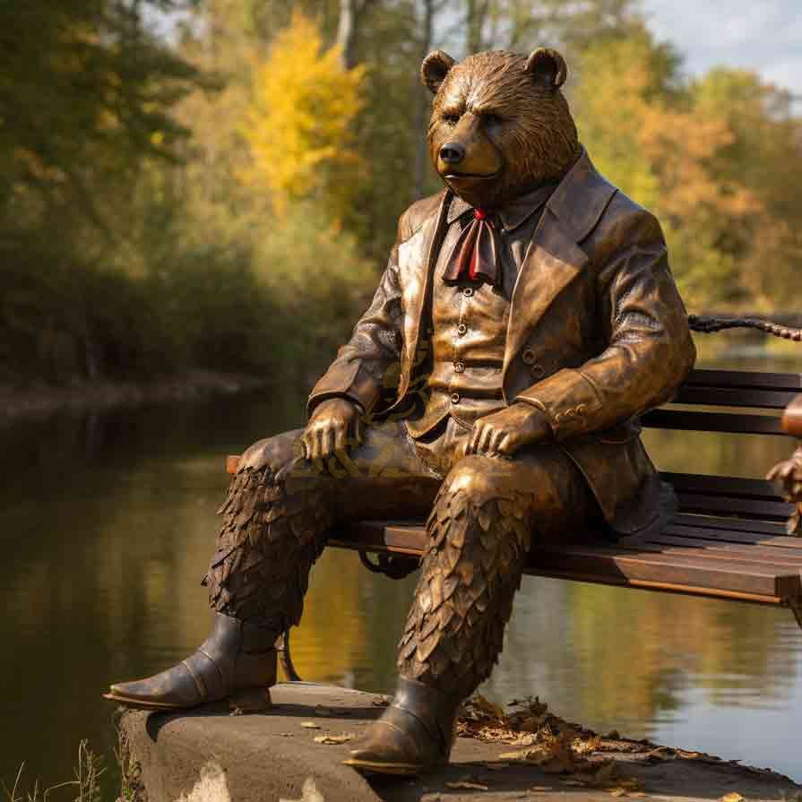 Life Size Bronze Bear Statue - Mr Bear Series Sculpture DZ-642