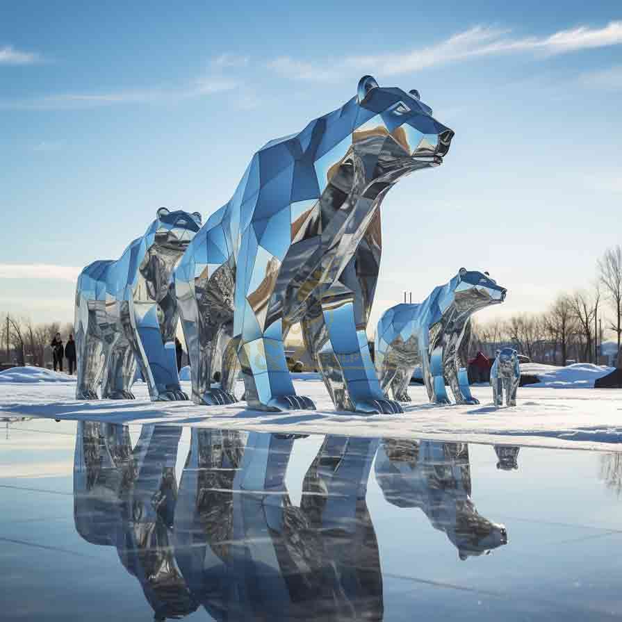 Large abstract bear art sculpture