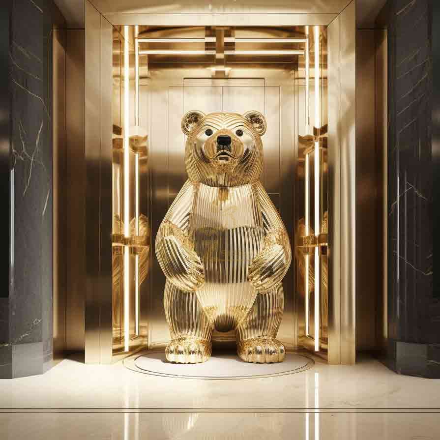 Gold bear statue