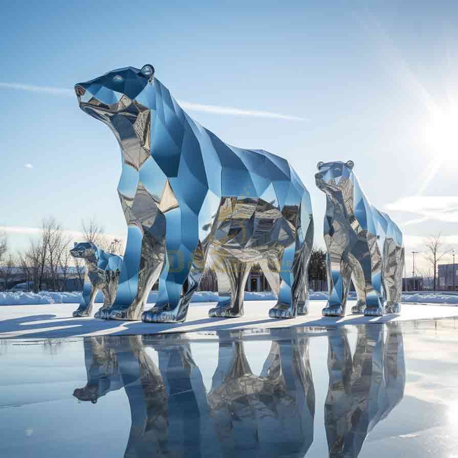 Large metal bear sculpture