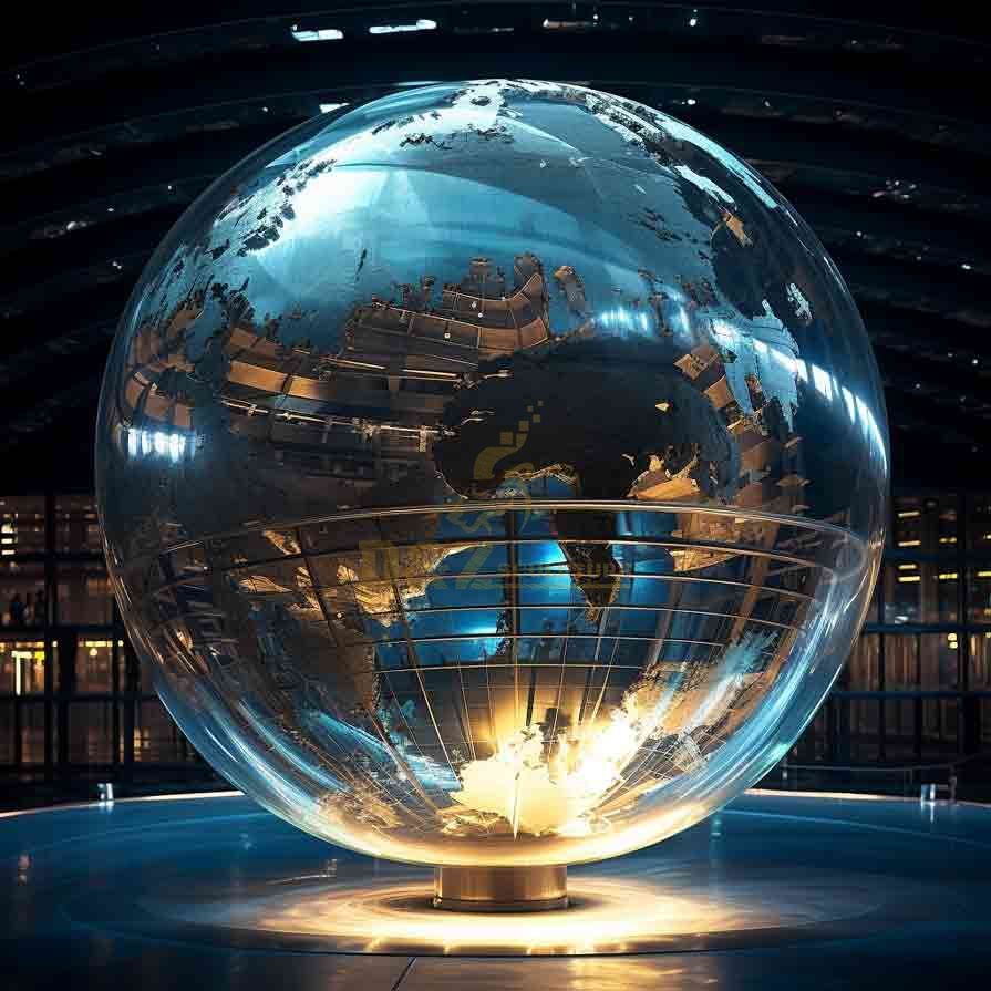 Large Metal Globe Sculpture Garden Decor DZ-648