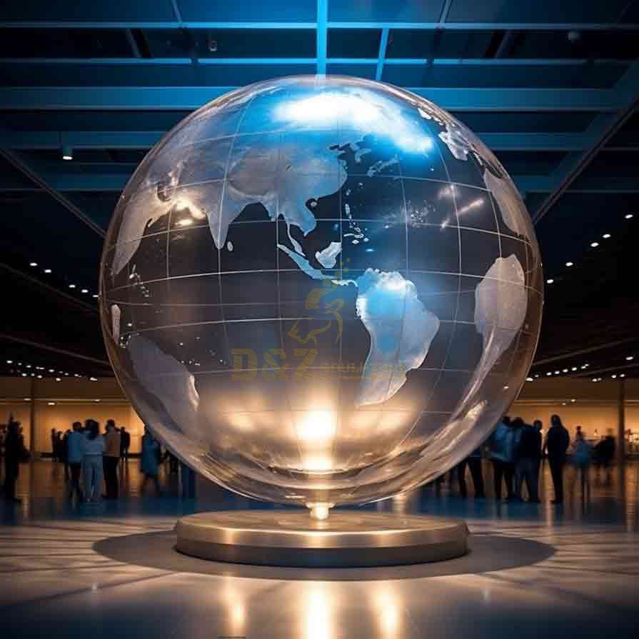 Metal globe sculpture