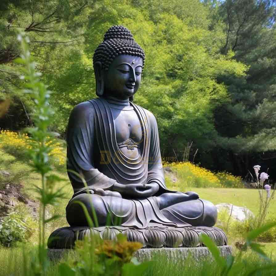 Outdoor garden meditating buddha statue