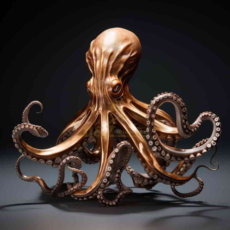 Brass octopus sculpture