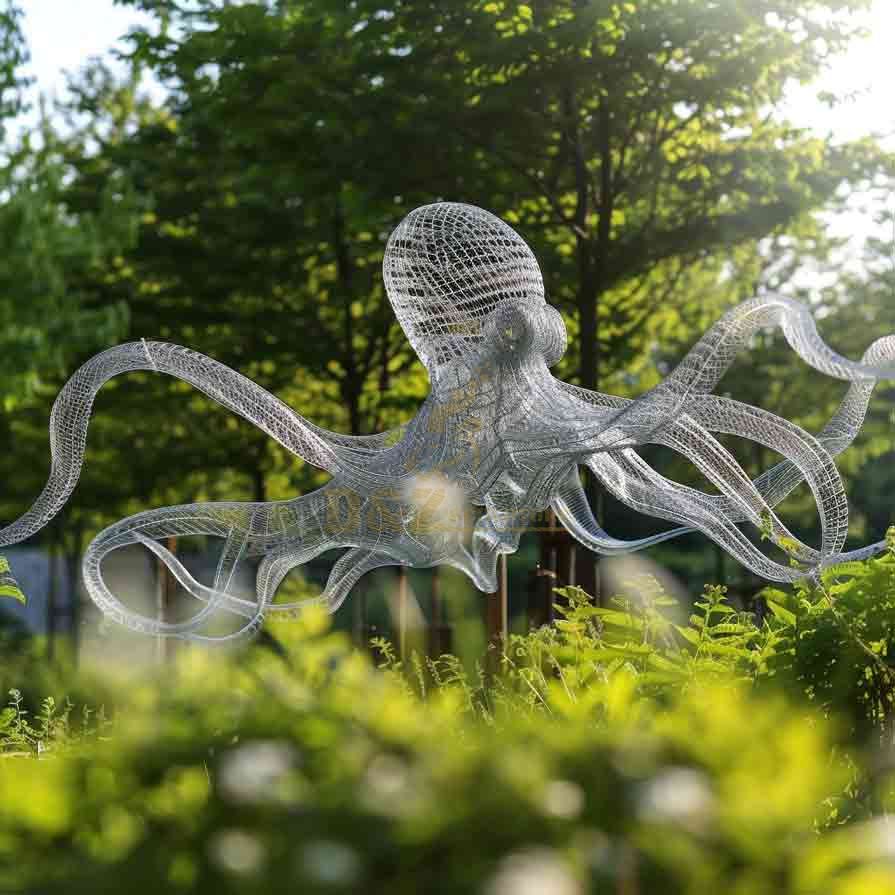 Wire octopus sculpture