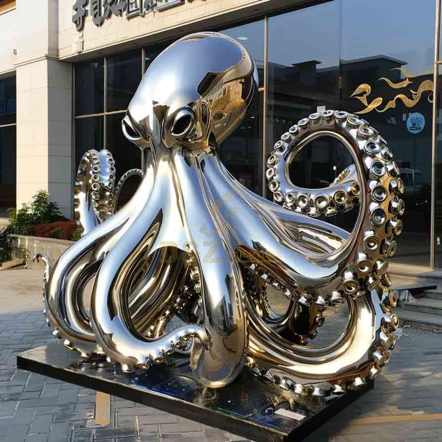 Stainless steel octopus sculpture