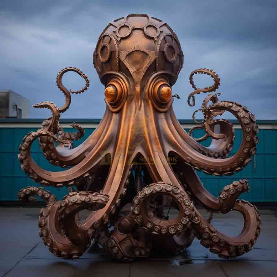 Steampunk octopus sculpture