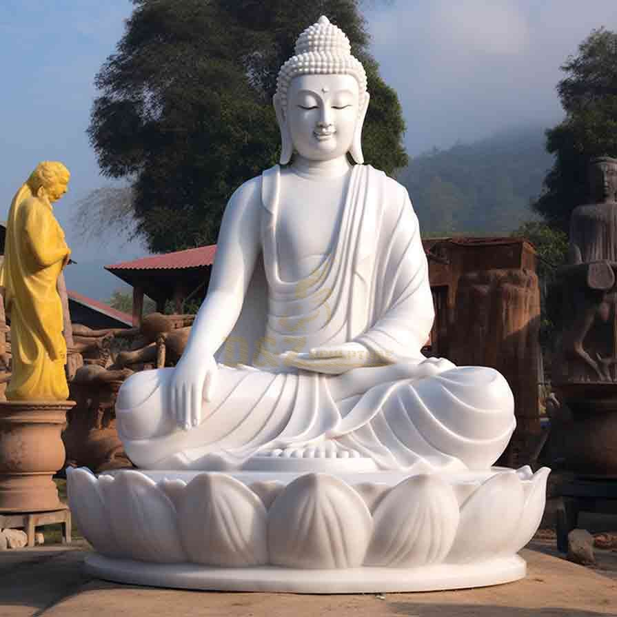 White marble meditation buddha statue