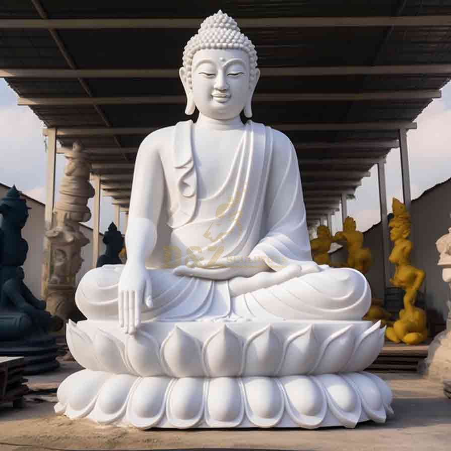 Large meditation buddha statue, Sitting cross-legged on a lotus pedestal