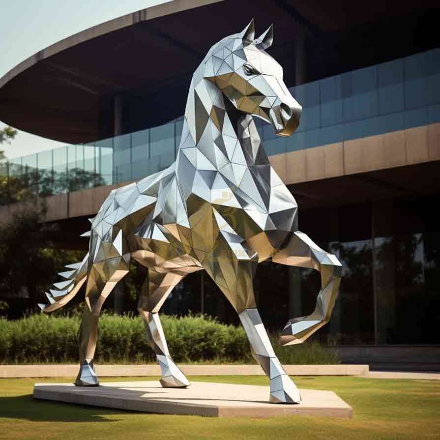 Large Geometric Horse Sculpture