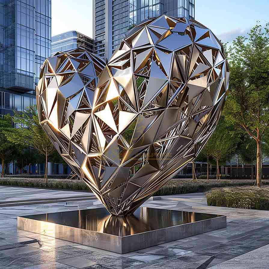 Large Outdoor Geometric Metal Art Heart Sculpture DZ-655