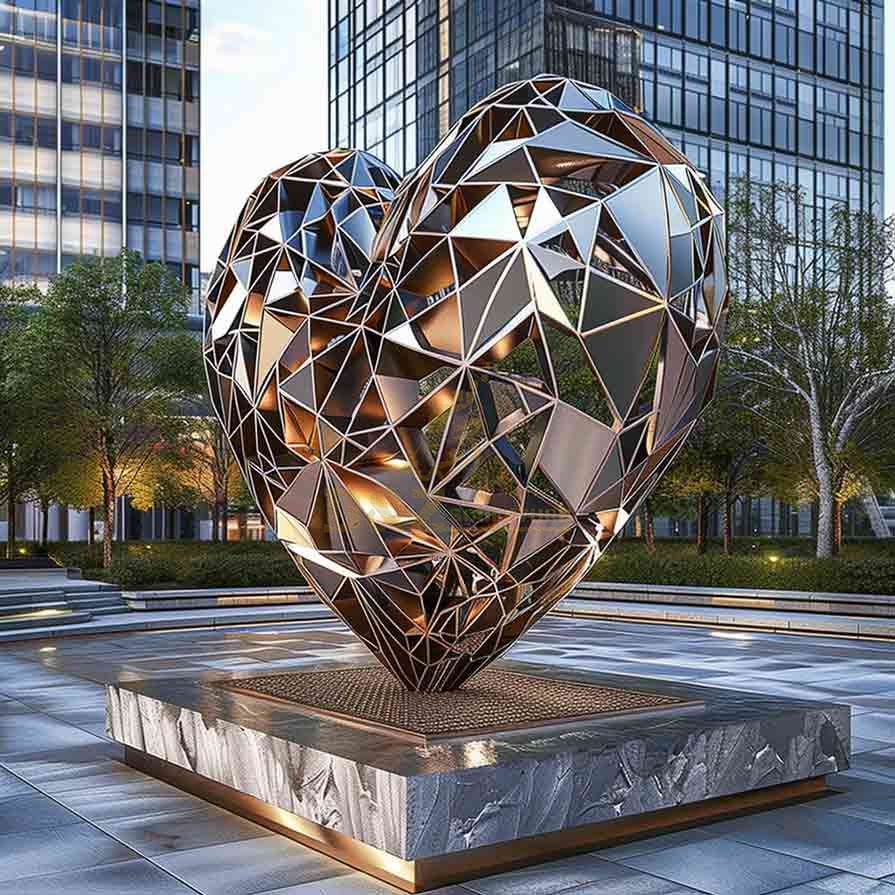 Large outdoor art heart sculpture