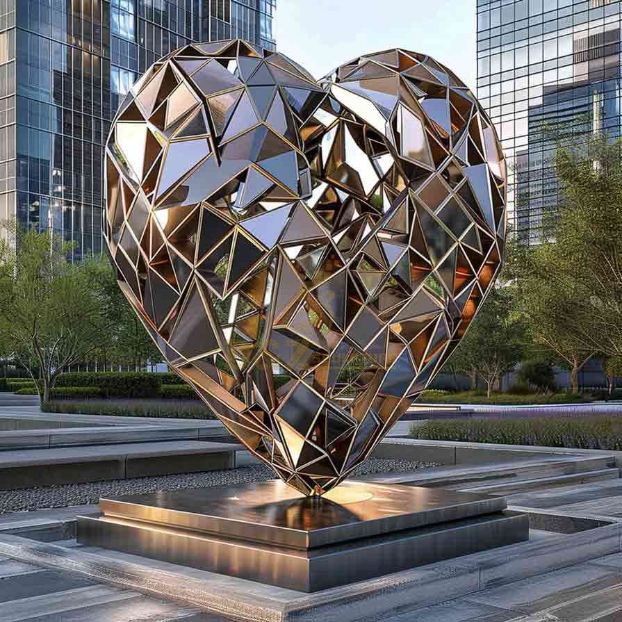 Large metal heart sculpture