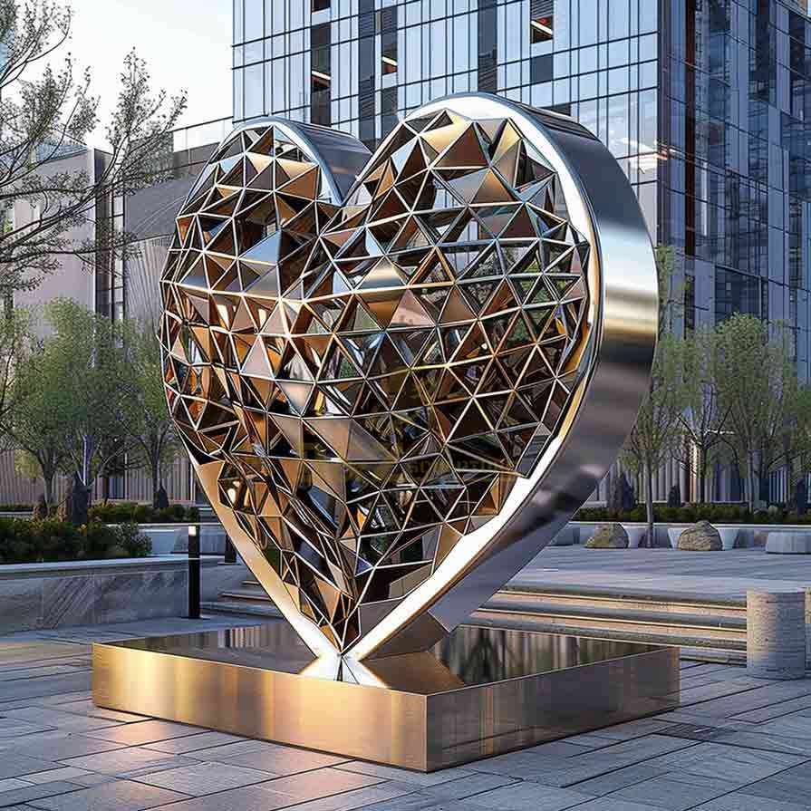 Large Outdoor Geometric Metal Art Heart Sculpture DZ-655