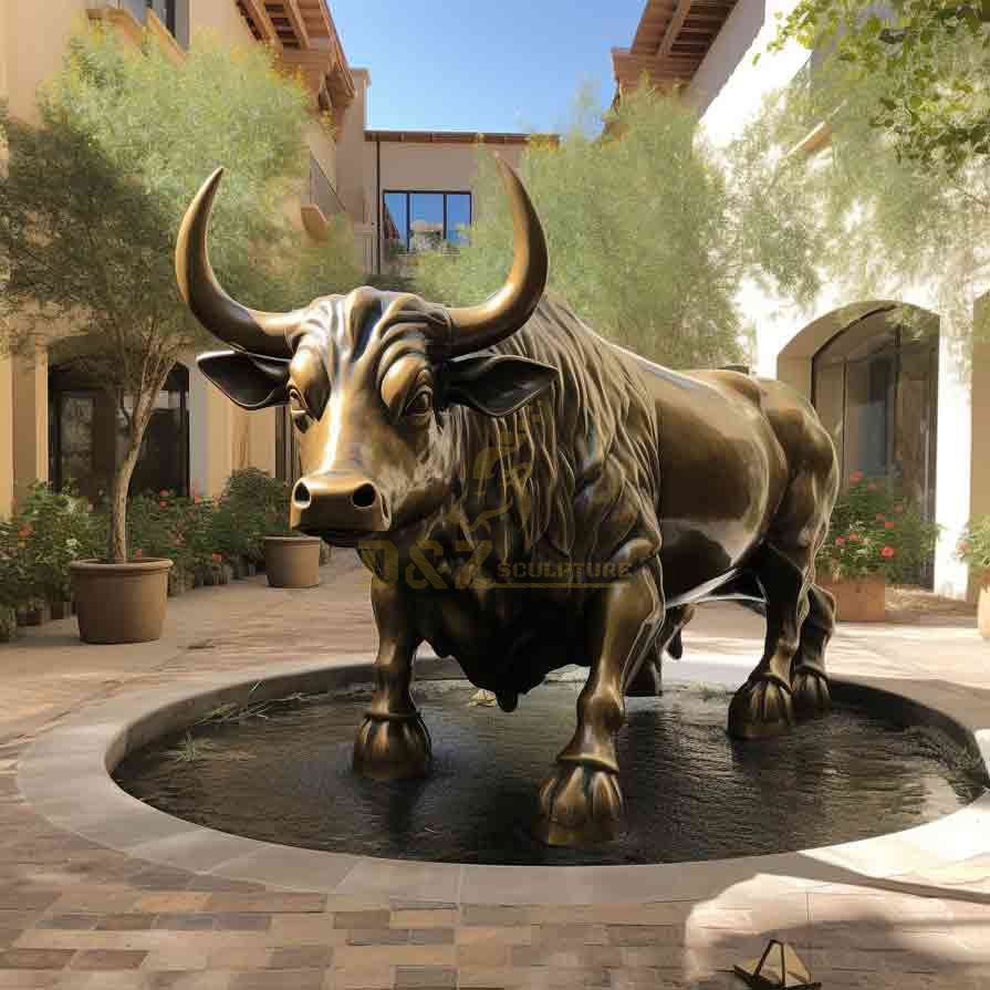 bronze bull sculpture